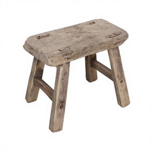 Contemporary Convertible Foldable Handmade Solid Wood Stool Fabric Upholstery <b>Antique</b> Finish Living Room Furniture Home Decor - Product Image 1