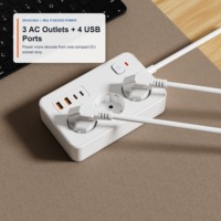 XR-EU-B3U 3 Prizli USB-C PD 20W 2500W Güç Şeridi Uzatma Soketi, Ofis ve Ev için 2m 3m 5m Kablolu