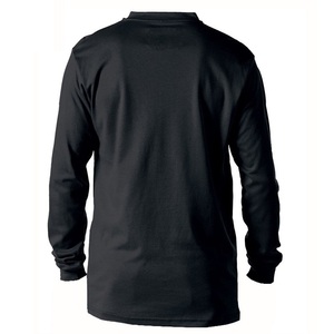 NFPA2112/CAT2 ملابس عمل آمنة بأكمام طويلة فضفاض تي شيرت قطن مقاوم للهب قميص هينلي فر للرجال - Product Image 3