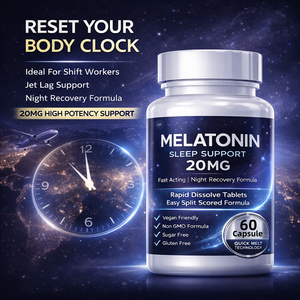 Melatonina 20mg, Suplemento para Dormir, Cápsulas de Acción Rápida para la Recuperación Nocturna, Vegano, Sin GMO, Sin Azúcar, Sin Gluten - Product Image 2