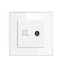 SIXWGH Enchufe de pared de vidrio clásico Puertos USB duales Configuraciones completas Enchufe DE LA UE para uso doméstico industrial Retardante de llama ABS + PC