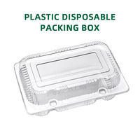 Boîte à dessert transparente en plastique jetable Récipient alimentaire résistant aux animaux domestiques pour emporter Boîte à sandwich carrée Sushi Utilisation adaptée aux nouilles