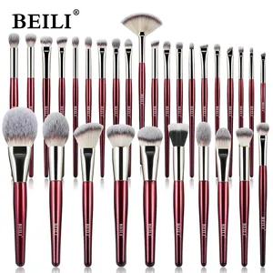 BEILI high quality new makeup brush set 30pc new color design vegan synthetic hair Customized logo 2024
