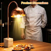 Lampe chauffante infrarouge à tête unique pour buffet, idéale pour hôtels, restaurants, barbecues et fritures, pour maintenir les aliments au chaud