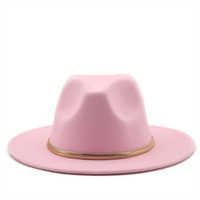 Chapeau Fedora Jazz à large bord en polyester et coton à carreaux, avec ceinture dorée, personnalisable avec logo, style mode nationale, pour toutes les saisons, OEM/ODM