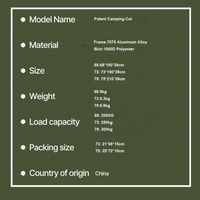 Lit pliant d'extérieur couleur olive 73*190cm, confortable, léger, portable, pliable, pour chambre, hôpital, camping