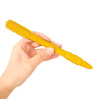 Jouet de dentition en silicone souple sans BPA, en forme de fusée, avec paille à mâcher, tube creux, corde et chaîne, couleur personnalisable, style européen, pour nourrissons