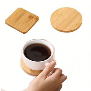 Sous-verres ronds personnalisés avec logo, protection pour table, pour boissons, café, table à manger, bar, peinture, gravure sur bois, cadeau promotionnel - Product Image 1