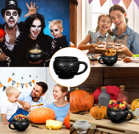 Tasse à café de sorcière en 3D, Mug gothique, pour le thé, en porcelaine, matériel artisanale, nouveauté, cadeau d'halloween, pour noël
