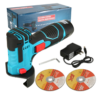 Mini-meuleuse d'angle électrique 21V sans fil, sans balais, avec disque de ponçage et interrupteur à palette, polisseuse à batterie pour le bricolage