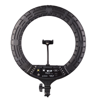 Anneau lumineux CL-18 5600k avec 3 supports de téléphone flexibles, anneau lumineux 48w largement utilisé en streaming en direct, en enregistrement vidéo et autres médias sociaux
