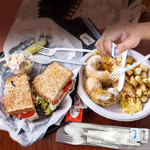 Comida para llevar Utensilios desechables Cuchara de plástico Tenedor Cuchillo Juego de cubiertos - Product Image 5