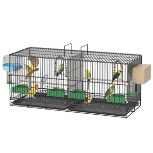 Cage à oiseaux en fer pour l'intérieur, renforcée, grande taille, pliable, empilable, avec cloison amovible, pour l'élevage des perroquets - Product Image 5