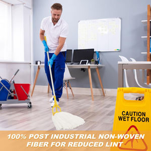 Tête de balai humide <span class=keywords><strong>Kentucky</strong></span> à poignée pivotante MSJ, pour usage commercial et industriel, remplacement, non tissé, extrémité coupée, nettoyage des sols avec haute visibilité - Product Image 3