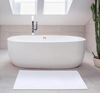 Serviettes tissées de luxe et tapis de bain 100% coton résistants à l'eau pour hôtel et usage domestique, blanc doux, épaisseur 500 g/m²