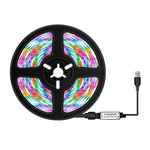 16 색 24 키 원격 제어 2835 RGB LED 스트립 IP65 1M 2M 3M 4M 5M TV 배경 장식 조명 테이프 문자열