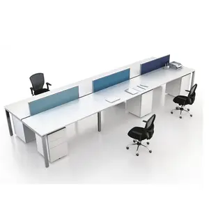 현대 사무실 컴퓨터 워크 스테이션 가구 책상 6 사람 워크 스테이션 pc 컴퓨터 책상 테이블 디자인