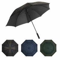 Parapluie de golf au design minimaliste, lignes géométriques dorées, motif abstrait élégant, structure robuste pour les cadeaux de marques de luxe