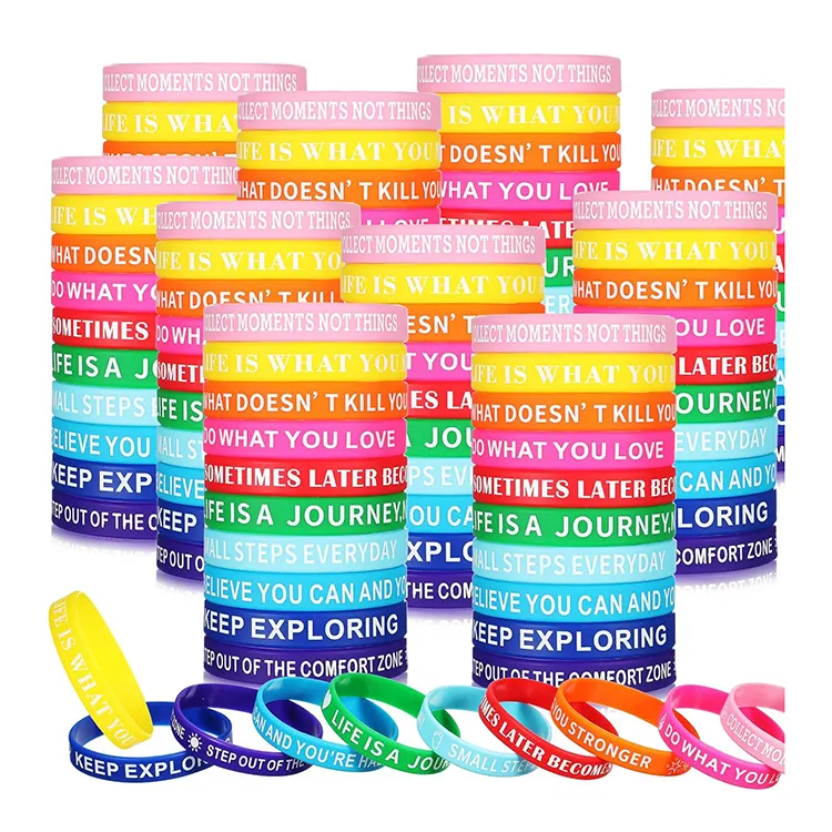 fabrik-custom-silikon gummi-inspirationszitatarmband minimalistisches motivierendes sage-armband mit druck