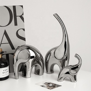 الخزف الفيل السيراميك الديكور الفضة الفيل تمثال - Product Image 5