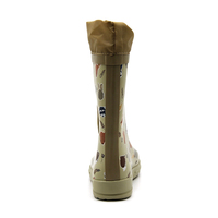 Chaussures imperméables pour enfants avec logo personnalisé, imprimé animaux de la forêt, doublure en fourrure chaude, bottes de pluie en caoutchouc naturel pour l'hiver, vente en gros