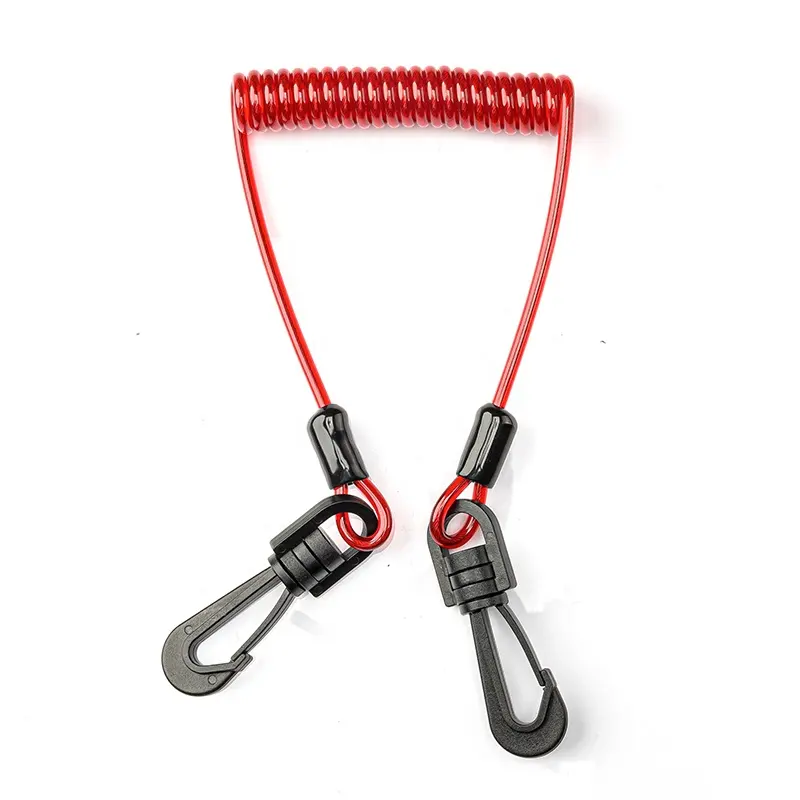 Высококачественный защитный спиральный инструмент из полиуретановой проволоки, шнурок для кабеля с карабинами, безопасность при чрезвычайных ситуациях