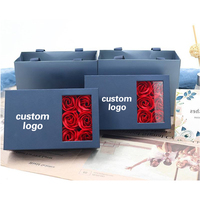 Grosir kotak kemasan Cadeau gigit kotak hadiah perhiasan kertas karton kotak bunga mewah Logo kustom untuk buket