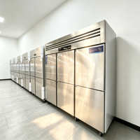 Réfrigérateur vertical commercial à 4 portes en acier inoxydable pour la restauration hôtelière, les restaurants et les cuisines