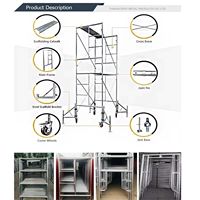 Andamio de Acero Galvanizado con Altura Ajustable, Tipo Puerta, con Soporte Lateral Extensible para Construcción Industrial