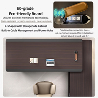 Bureau de direction modulaire de luxe en forme de L, durable, pour bureau de président |   Armoire de rangement de grande taille avec finition en bois massif