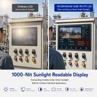 Module LCD IPS TMK 12,8 pouces 1920x1080 double LVDS 1000 Nits lisible en plein soleil -30~85°C 88% NTSC pour équipement industriel extérieur 1 an
