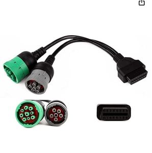 Cavo Y Splitter OBD a Tipo 2 Green9p J1939 e 6p J1708 per Diagnostica Camion Diesel - Product Image 4