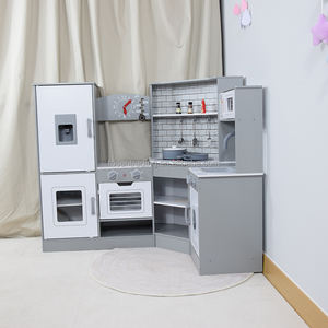 Cocina de Juguete Grande de Madera para Niños con Refrigerador, Lavadora, Horno y Microondas con Pantallas Digitales Realistas - Product Image 2