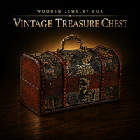 Coffret à bijoux vintage en bois avec décor floral, couvercle à charnières, poignée et fermoir pour le rangement de bijoux et de souvenirs