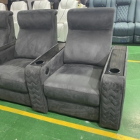 Luxuriöses 5-Sitzer Heimkino-Möbelset Wildleder-Kinosessel-Set Verstellbare Theater-Sitzgruppe Elegantes Wohnzimmer-Sofa