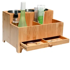 Wooden Hair Tool Organizer Haarschmuck Produkt Styling Tools Trockner Organizer Lagerung für Badezimmer Vanity Counter top