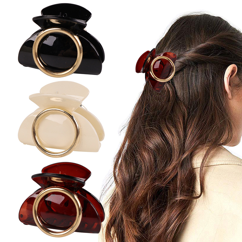 Beauty Women Samll Hair Claws Luxury Hot Selling Wholesale Hair Claw Clip With Gold Round Circle