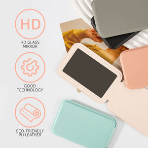 <span class=keywords><strong>Espejo</strong></span> de tocador compacto de cuero Pu <span class=keywords><strong>con</strong></span> logotipo personalizado al por mayor, <span class=keywords><strong>espejo</strong></span> de maquillaje de viaje plegable de bolsillo <span class=keywords><strong>para</strong></span> mujeres y <span class=keywords><strong>niñas</strong></span> - Product Image 4