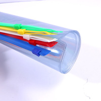 Foska Papeterie Bureau A4 A5 Zip Lock Design Transparent Étanche PVC Document Enveloppe Dossiers De Remplissage Sacs avec Poche D'étiquette