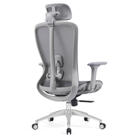 Chaise de bureau ergonomique moderne en maille pour le gaming, avec support lombaire réglable, base en aluminium, garantie de 3 ans, réglable