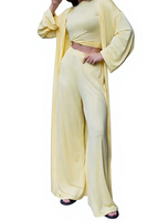 Nouvel ensemble deux pièces loungewear pour femme, style européen et américain, en tricot uni nylon/coton, anti-plis, col mandarin, collection automne
