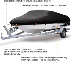 Dış mekan kullanımı için 600D PVC malzeme ve Oxford kumaş ile 14 '-16 'trailgiant dev tekne örtüsü su geçirmez