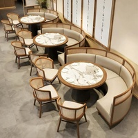 Nouvelle conception OEM ODM, banquette en bois pour café, cafétéria, mobilier commercial pour restaurant, ensemble de table et chaises modulaires pour salle à manger