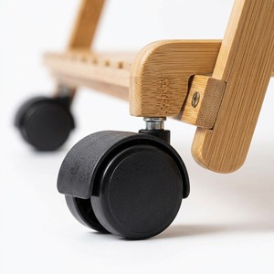 Chariot roulant en bambou ultra-étroit à 3 niveaux, remplisseur d'espace de 6,7 pouces, chariot utilitaire pour l'organisation de la salle de bain et de la buanderie - Product Image 4
