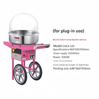 Nouveau chariot automatique à chariot à barbe à papa avec base stable à haute productivité à base de sucre