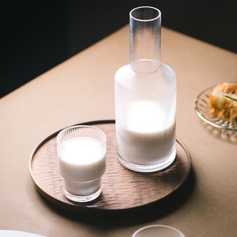 hand made 300ml glass water cup 700mlwhiskey glass bottle set