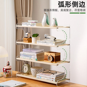 <b>Desktop</b> bookshelf, simple tabletop <b>shelf</b>, children's bookshelf, minimalist multi-functional storage rack, countertop storage - Product Image 4