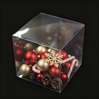 Boîte en plastique transparente 150x150x150mm pour cadeaux de fêtes, bonbons, emballage de faveurs de mariage