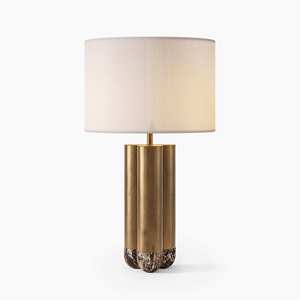 Lampe de table Tiworld avec base en métal doré, ampoule LED E27, commande par interrupteur, pour salon et chambre à coucher - Product Image 1