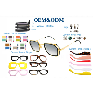 Gafas de Sol Lmamba con Logotipo Personalizado, Montura Metálica Cuadrada Retro, Lentes Grandes Vintage, Gafas de Sol Polarizadas de Acetato de Alta Calidad para Hombre y Mujer - Product Image 5